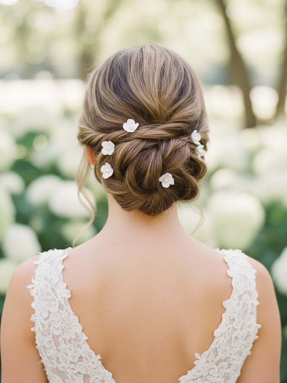 Ivory Floral Wedding Hair Pins - Elegant Bridal Hair Accessories- Set of 6